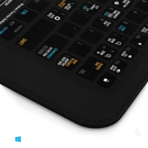 Close-up of Bitwig Studio keyboard shortcut mat highlighting key functions for streamlined production workflows