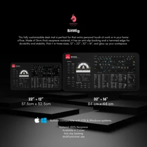Visual texture and size guide for the neoprene-based Bitwig Studio desk mat.