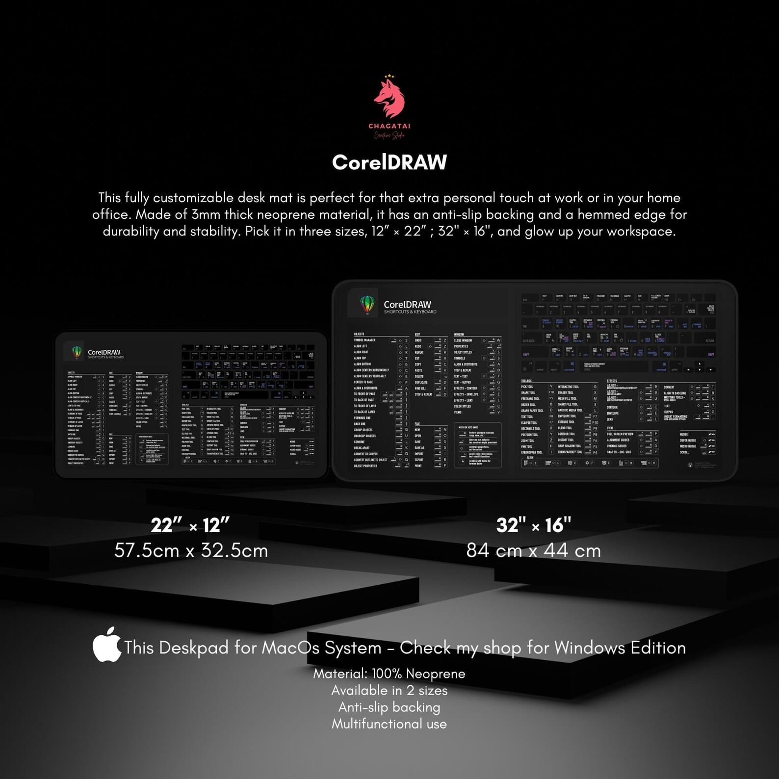 A professional graphic design studio featuring the CorelDRAW Mac desk mat for seamless creative efficiency.