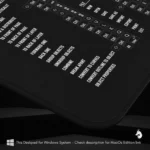 Close-up of CorelDRAW Windows keyboard shortcut mat, offering convenient access to creative hotkeys.