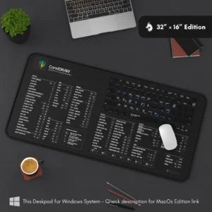 Detailed view of the anti-slip textured bottom and durable neoprene of the CorelDRAW Windows desk mat.