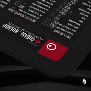 A detailed view of the Nuendo keyboard shortcut mat, emphasizing its utility for audio editing tasks.