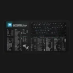 Top view of Autodesk Maya shortcut desk mat displaying essential keyboard commands for 3D animation. Ideal for animators and 3D artists.
