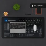 Packaging of the Adobe Photoshop shortcut mat, indicating premium quality and design tailored for creative professionals.