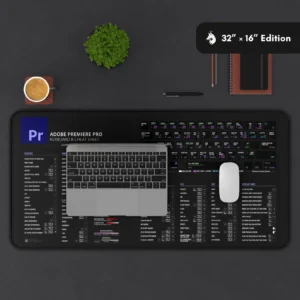 Comparison of Premiere Pro desk mat sizes to fit various workspace requirements in editing studios.