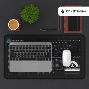 Comparison of Studio One Pro desk mat sizes to fit various workspace requirements in music studios.