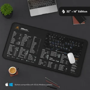 Packaging of the ZBrush shortcut mat, indicating premium quality and design tailored for creative professionals
