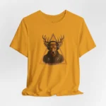 Indie festival Graphic Tee with headphone-wearing deer illustration, music-inspired streetwear fashion.