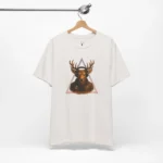 Retro-inspired Audiophile Graphic Tee with music headphone deer illustration in streetwear style.