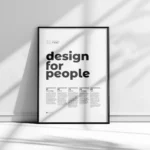 Prototype design thinking wall print, design phases artwork, innovation guide.
