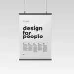Minimalist design thinking wall art, design innovation poster, design process artwork.