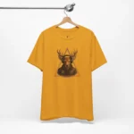 Festival-ready Deer Headphones Graphic Tee with headphone-wearing deer illustration for concerts and geek fashion.