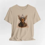 Deer Music Lover Graphic Tee with animal headphones illustration, designed for music geeks and streetwear fans.