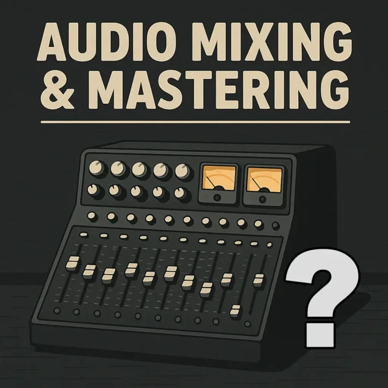 Audio frequency spectrum chart for music mixing; instrument EQ ranges for sound mixing and mixing and mastering.