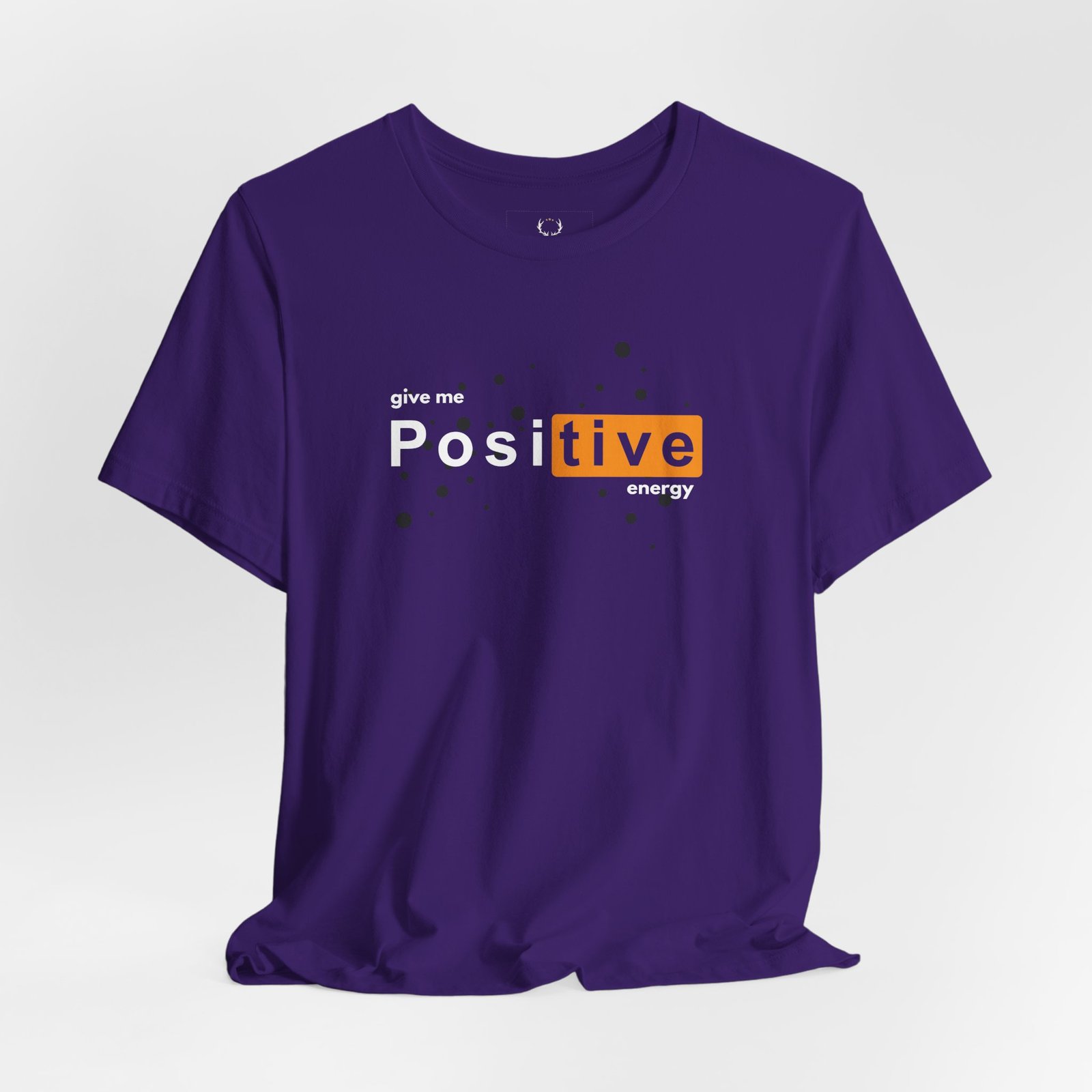 Positive Energy T-Shirt with motivational lettering, modern streetwear design perfect for inspirational outfits and lifestyle wear.