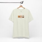 EDM Streetwear T-Shirt featuring DJ console, headphones, and gear illustration for producers and rave fans.