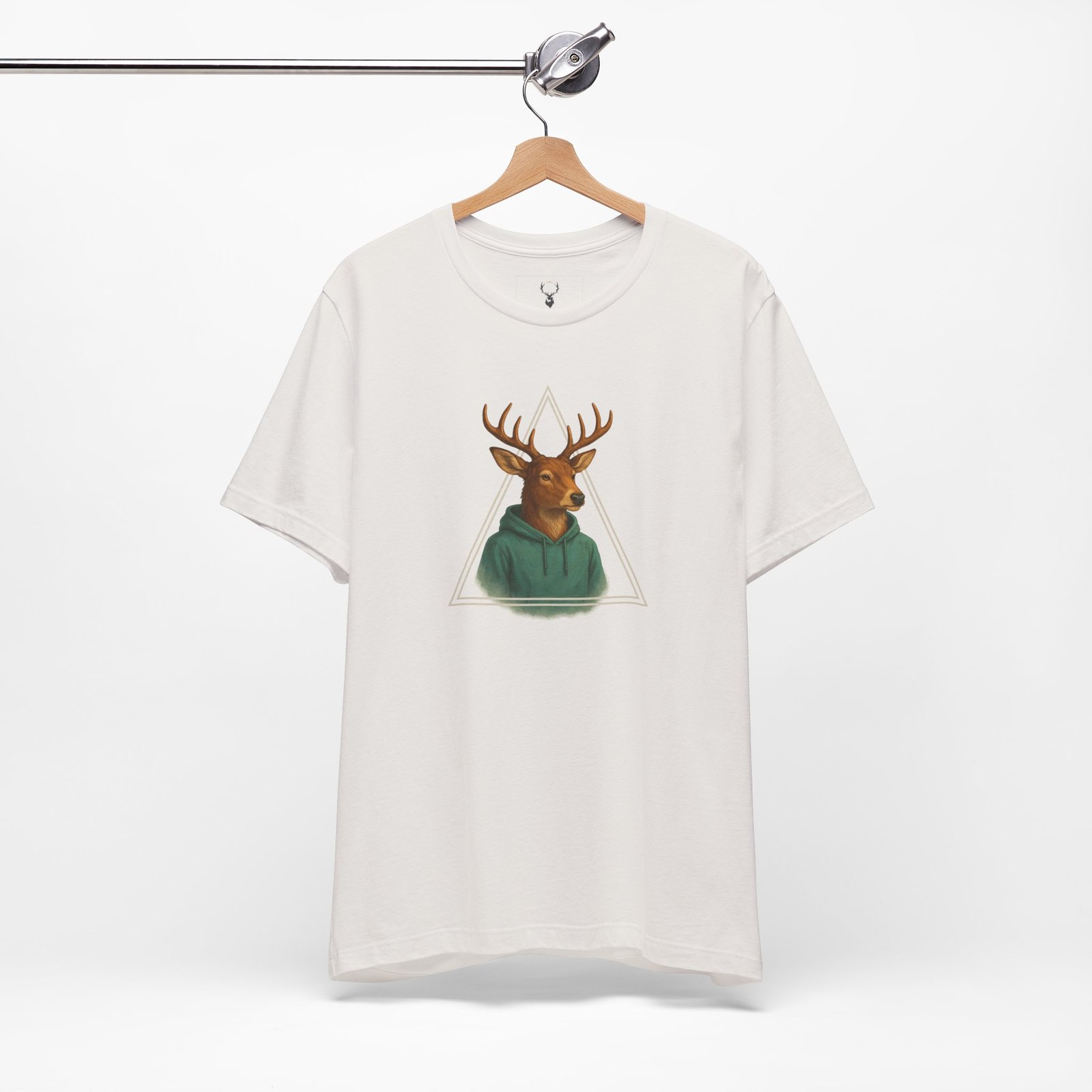 Festival-ready Deer Hoodie Graphic Tee with animal illustration, designed for streetwear and rave clothing lovers.