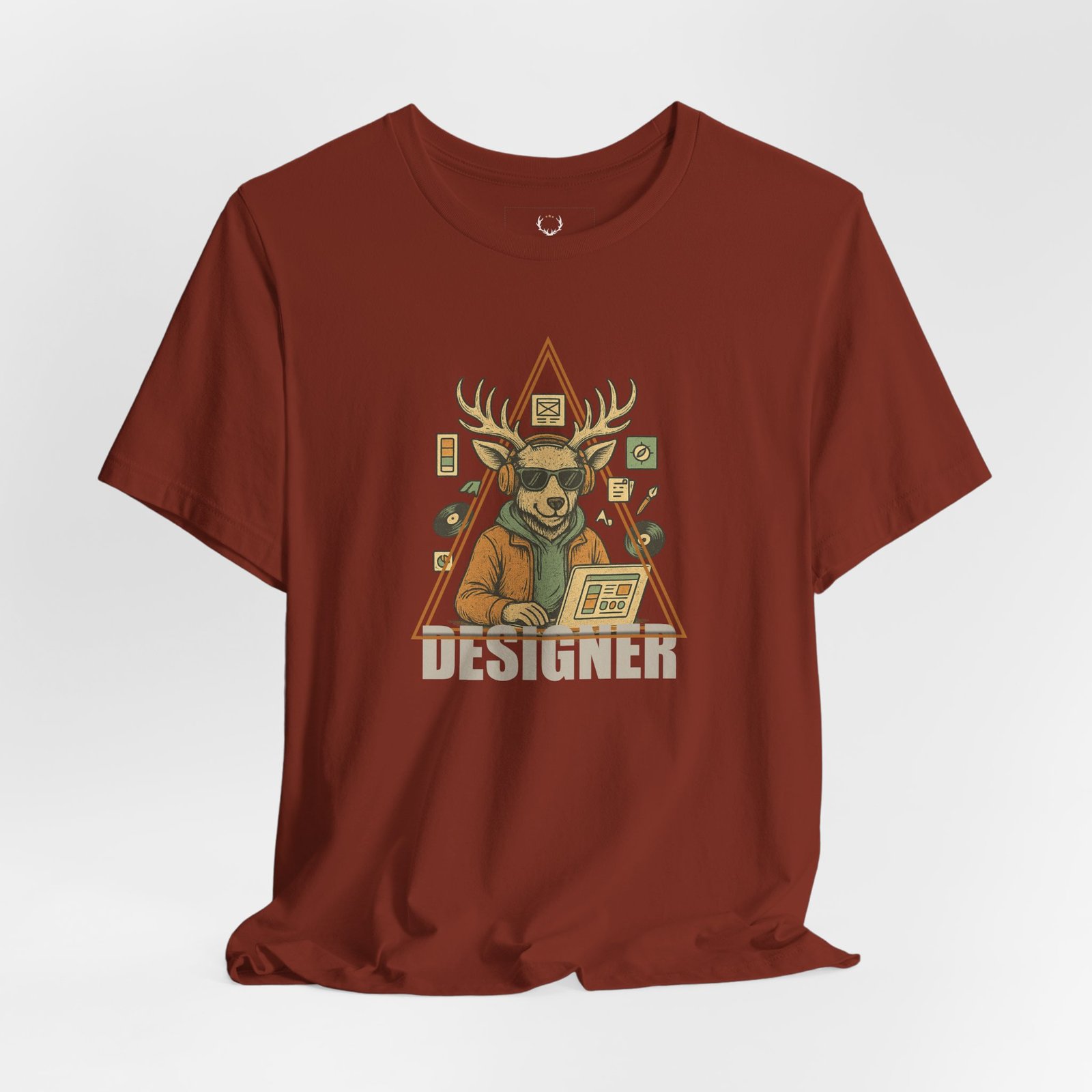 Deer DJ-inspired designer shirt with creative graphic art and streetwear vibe.