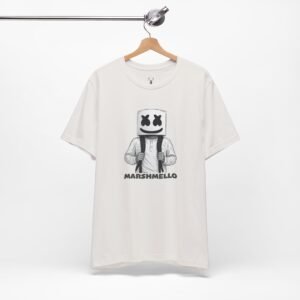 Marshmello DJ Merch Graphic T-Shirt rave clothing fan streetwear outfit styled for EDM concerts and festival events.