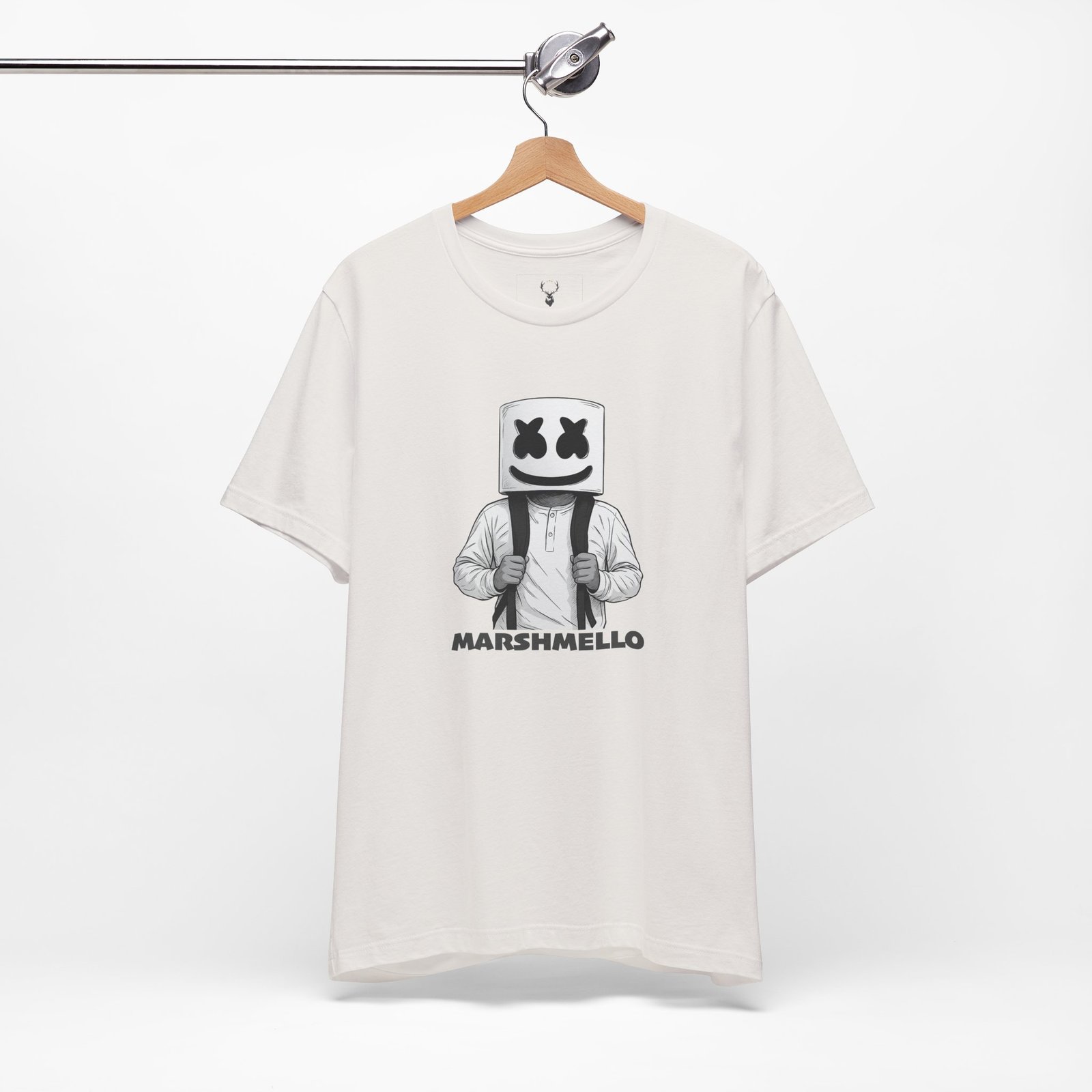 Marshmello DJ Merch Graphic T-Shirt rave clothing fan streetwear outfit styled for EDM concerts and festival events.
