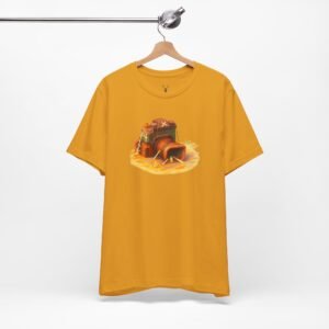 Camera operator apparel featuring a bold retro camera print, designed for film set professionals.