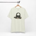 Artistic Headphone Artwork T-Shirt featuring detailed headphone illustration, perfect for EDM lovers and rave fashion fans.