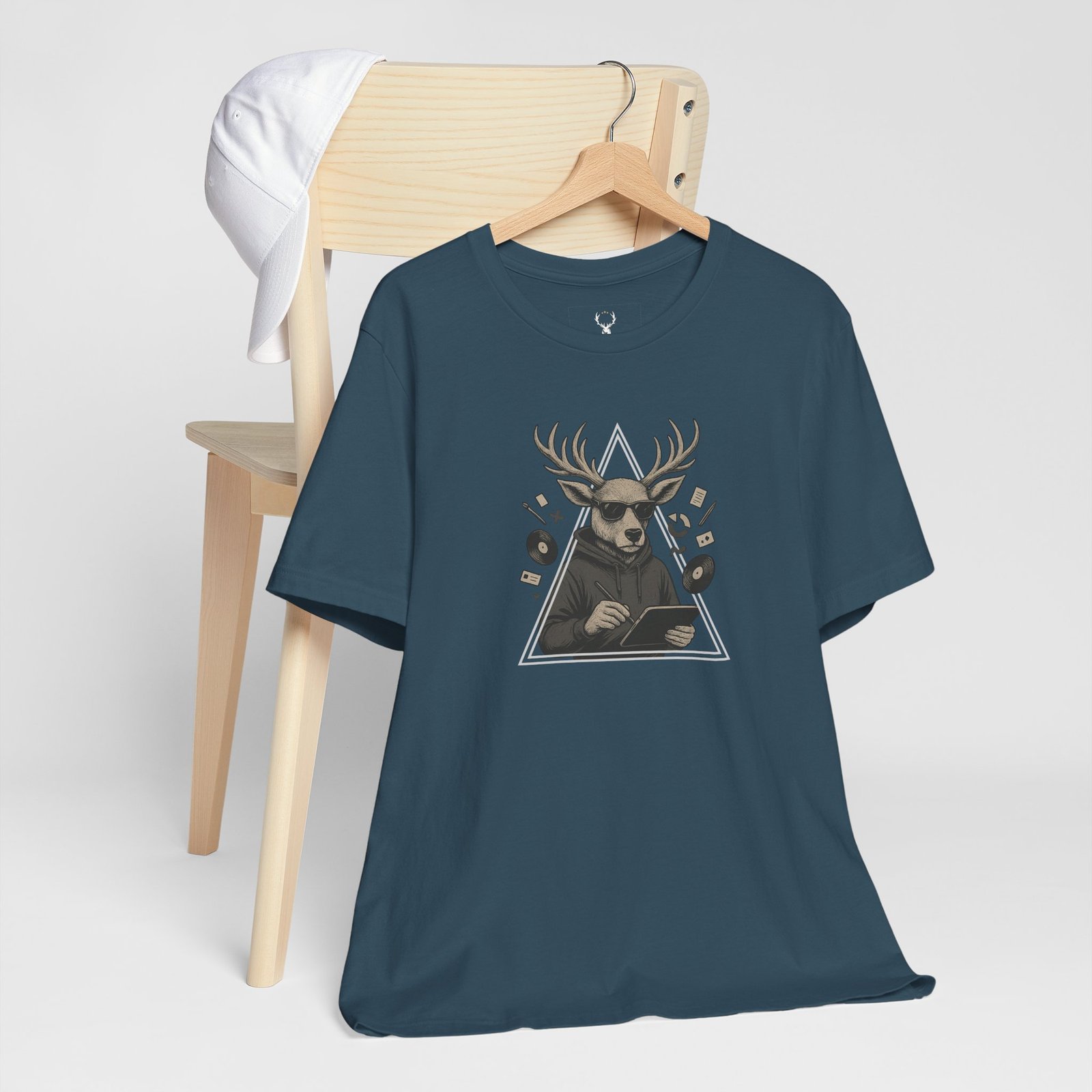 Hero image of Designer Deer Graphic Tee showcasing deer artwork for creative professionals, EDM fans, and streetwear audiences.