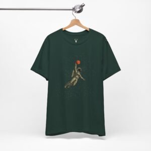 Cosmic astronaut dunk shirt for basketball fans, rave festival outfits, and EDM culture fashion.