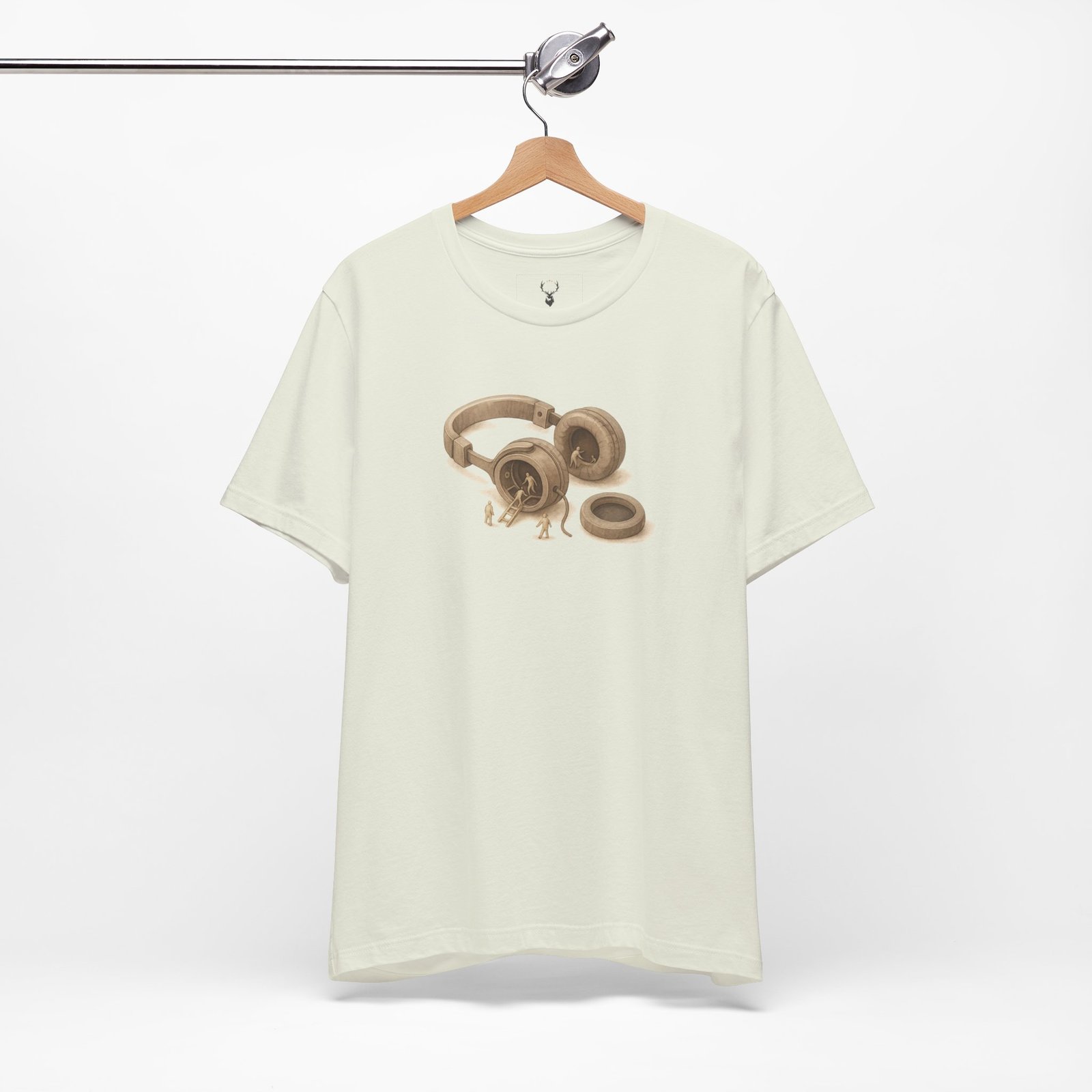 EDM festival graphic t-shirt with headphone artwork, perfect rave clothing for DJs, producers, and music fans worldwide.