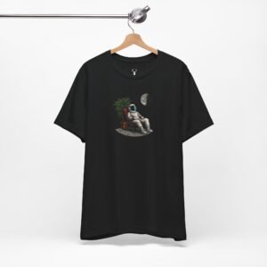 Astronaut Relaxing T-Shirt with unique astronaut artwork, designed for EDM festival streetwear lovers.