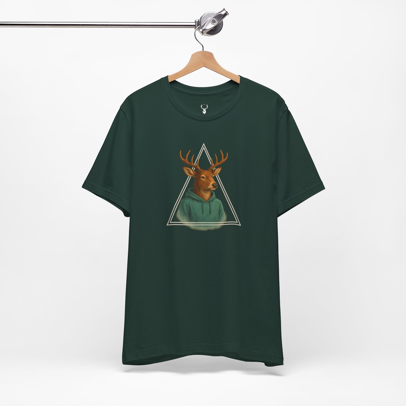 Detailed animal illustration Deer Hoodie Graphic Tee made for EDM fashion and casual wear.