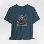 Studio photo of Designer Deer Graphic Tee with deer artwork, designed for creative professionals and urban streetwear audiences.