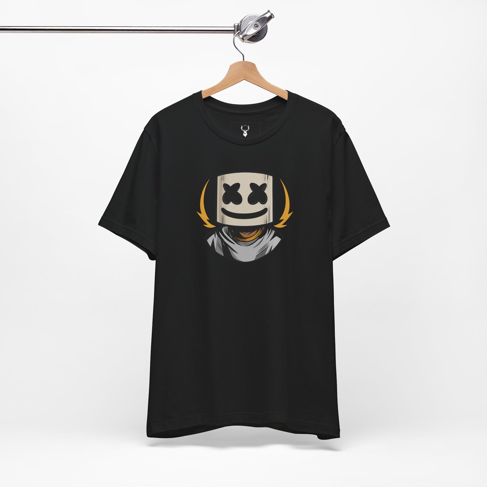 EDM festival rave shirt with Marshmello DJ helmet design for unisex streetwear style.