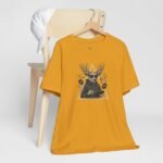 Lifestyle scene with Designer Deer Graphic Tee styled casually, highlighting its versatility for designers, EDM fans, and urban fashion lovers.
