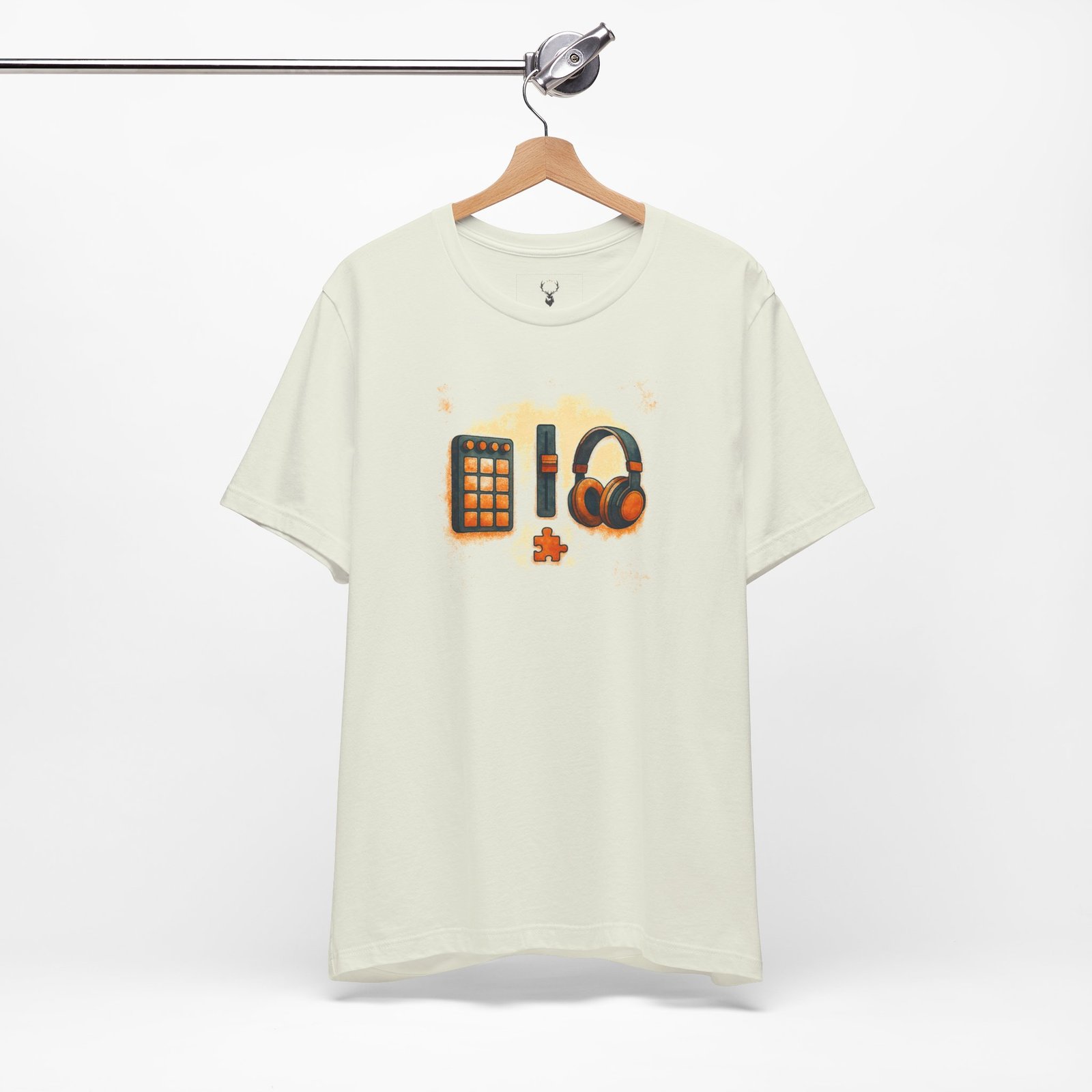 DJ Producer T-Shirt with vibrant EDM design, crafted for music producers, DJs, and rave enthusiasts worldwide.