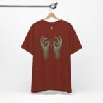 Underground EDM fashion T-shirt featuring mummy hands design, perfect for DJs, producers, and ravers.