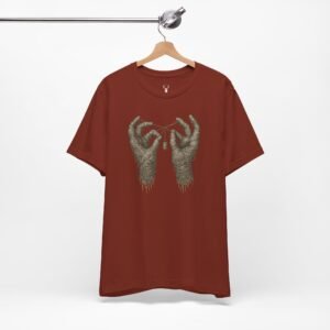 Underground EDM fashion T-shirt featuring mummy hands design, perfect for DJs, producers, and ravers.