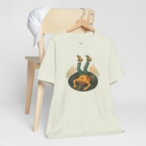 Vintage Vinyl Record DJ Streetwear T-Shirt with waveform design, EDM fashion shirt for music producers and festival fans.