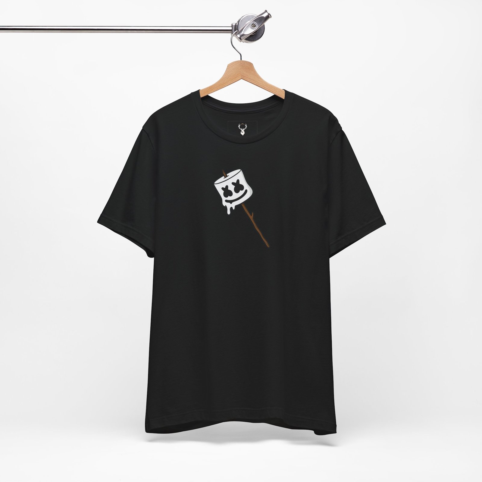EDM rave Marshmello Stick t-shirt, festival outfit essential for DJs, producers, and Marshmello fans.