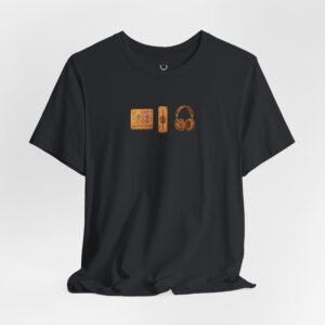 EDM Festival Rave T-Shirt with producer gear artwork and headphones design.