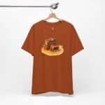 Creative t-shirt with retro camera art design for photographers, videographers, and content creators.