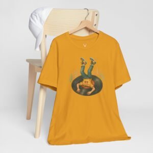 Audio Waveform Vinyl Record EDM Shirt for DJs, producers, and electronic music lovers, designed for rave and festival culture.