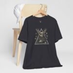 Artistic closeup of the Designer Deer Graphic Tee print, showcasing the deer hoodie artwork for creative fashion fans.