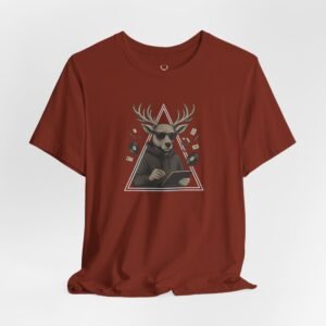 Back shot of the Designer Deer Graphic Tee highlighting premium fabric and creative fashion for artists, EDM fans, and streetwear enthusiasts.