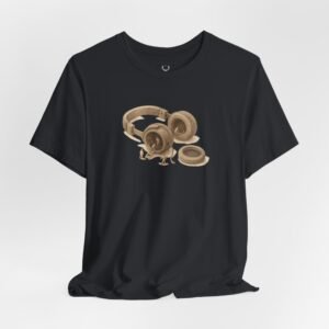 EDM music producer graphic t-shirt with headphones artwork, designed for festival culture and DJ merch.