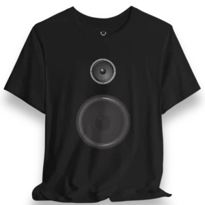 Bass Lover Tee with bold speaker graphic design for EDM festivals, DJs, and bass lovers who embrace rave and streetwear culture.