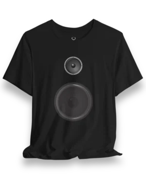 Bass Lover Tee with bold speaker graphic design for EDM festivals, DJs, and bass lovers who embrace rave and streetwear culture.