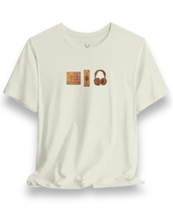 DJ Gear Graphic Tee with headphones and beat pad design for EDM producers, DJs, and electronic music festival fans.