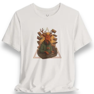 Deer DJ Tee with cassette tape graphic, perfect EDM festival t-shirt for DJs, producers, and rave fans who love streetwear culture.