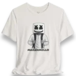 Marshmello Graphic Tee EDM festival streetwear outfit with iconic Marshmello DJ helmet print design for fans and rave lovers.